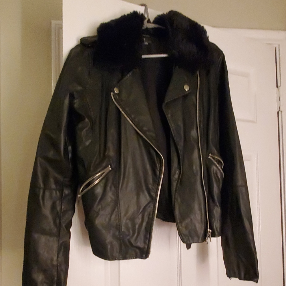 Black leather jacket